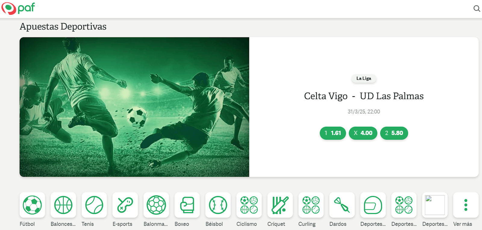 casa de apuestas deportivas paf