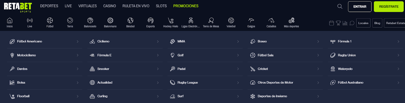 Retabet opciones de apuestas deportivas